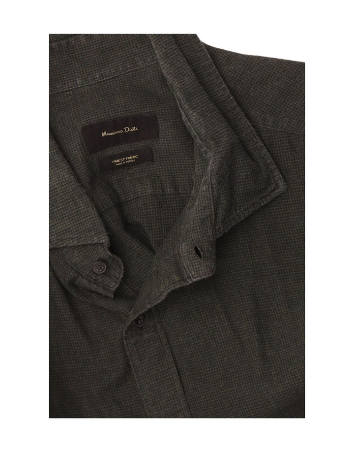 Cămașă Massimo Dutti pentru bărbați, verde mediu
