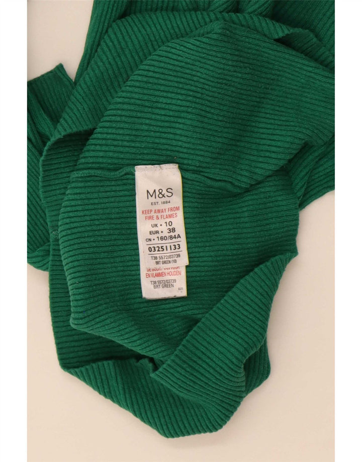 Marks & Spencer Pulover cu gât rulat pentru femei UK 10 Small Green Viscose