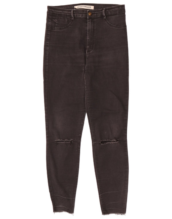 Blugi skinny învechiți cu talie înaltă pentru femei Zara EU 42 Large W32 L28 Negri