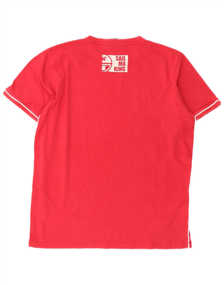 Tricou grafic North Sails pentru bărbați Top din bumbac roșu mediu