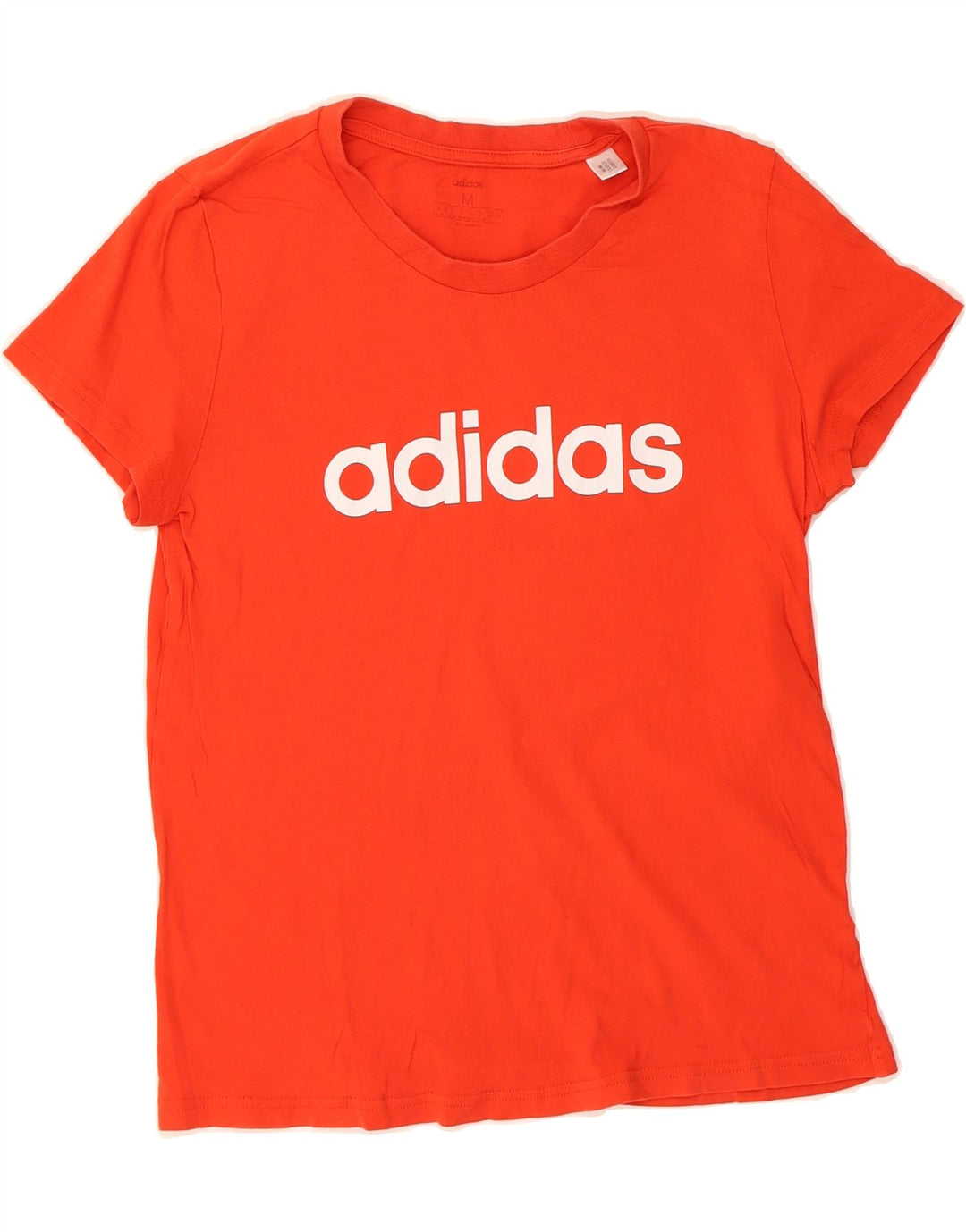 ADIDAS Womens Graphic T-Shirt Top UK 12/14 Medium Red Vintage Adidas and Second-Hand Adidas from Messina Hembry 