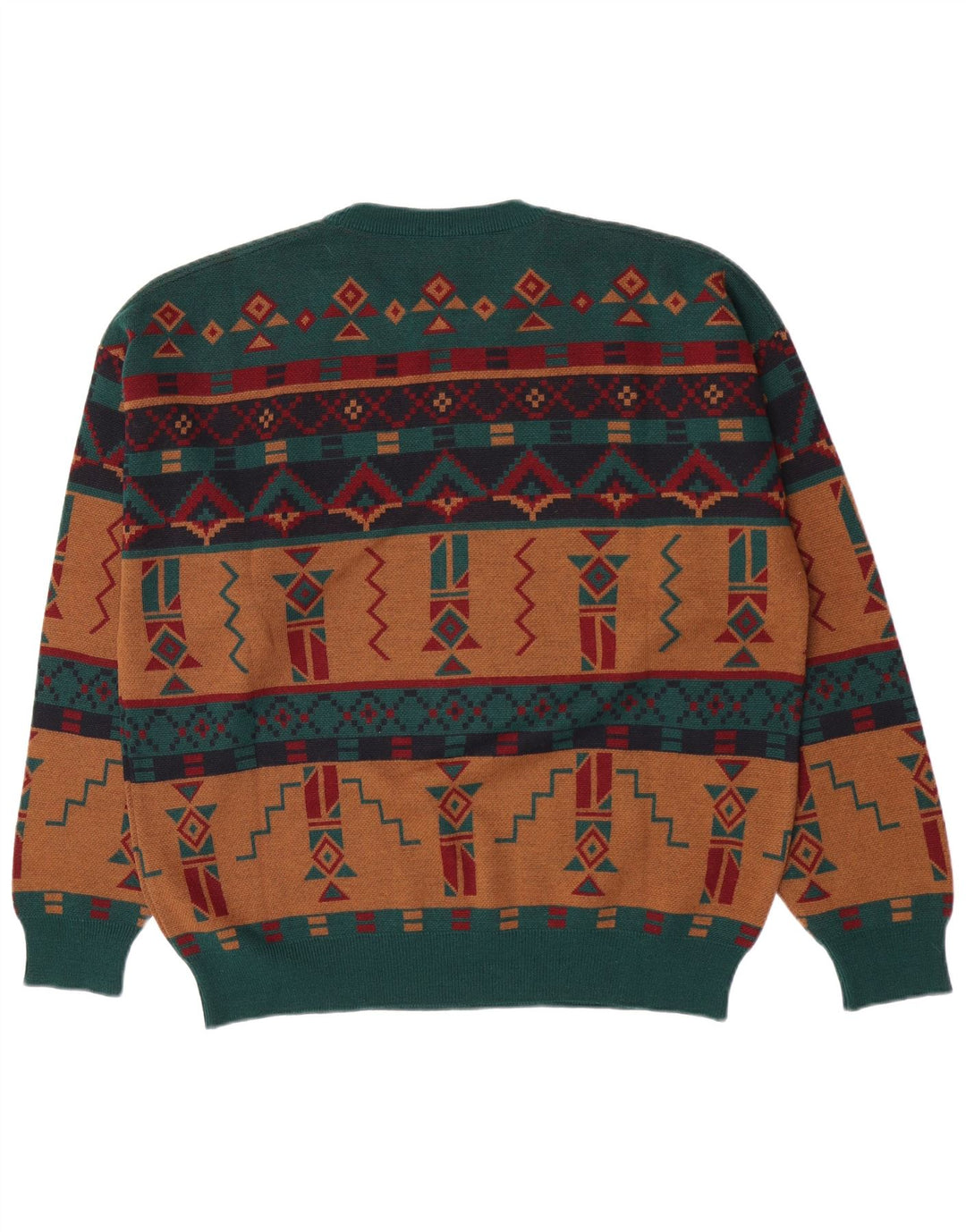 Pulover pentru bărbați White Sails cu gât crew pulover mare multicolor geometric