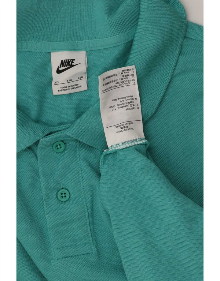Tricou polo Nike pentru bărbați 2XL din bumbac turcoaz