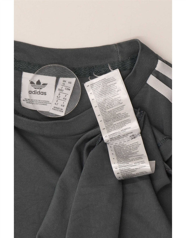 Top femei Adidas cu mânecă lungă UK 16 mare bumbac gri
