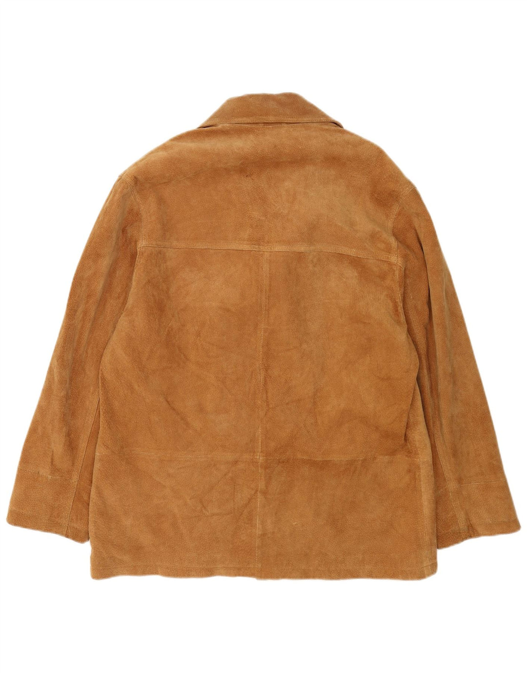 Jachetă vintage pentru bărbați din piele intoarsa cu 3 nasturi IT 52 XL din piele maro