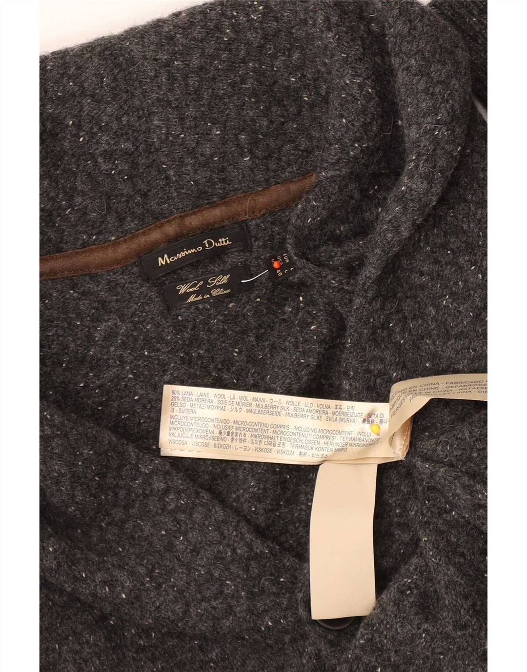 Pulover cardigan pentru bărbați Massimo Dutti, lână mare, gri