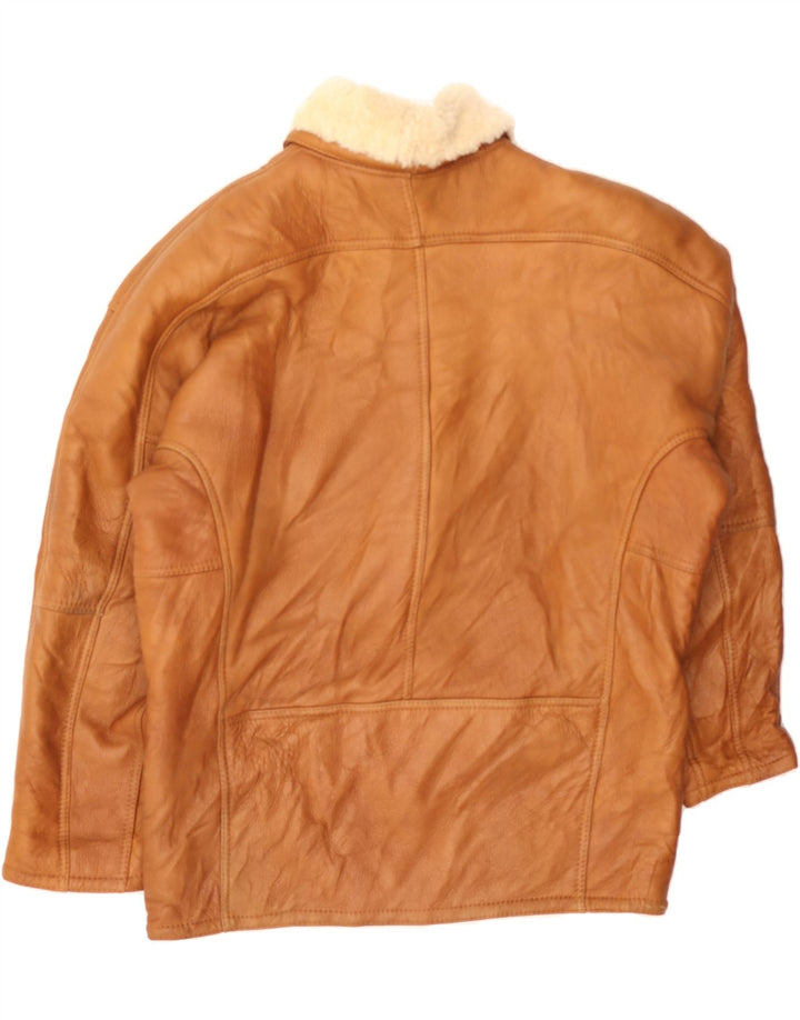 Jachetă din shearling pentru bărbați VINTAGE IT 52 XL maro
