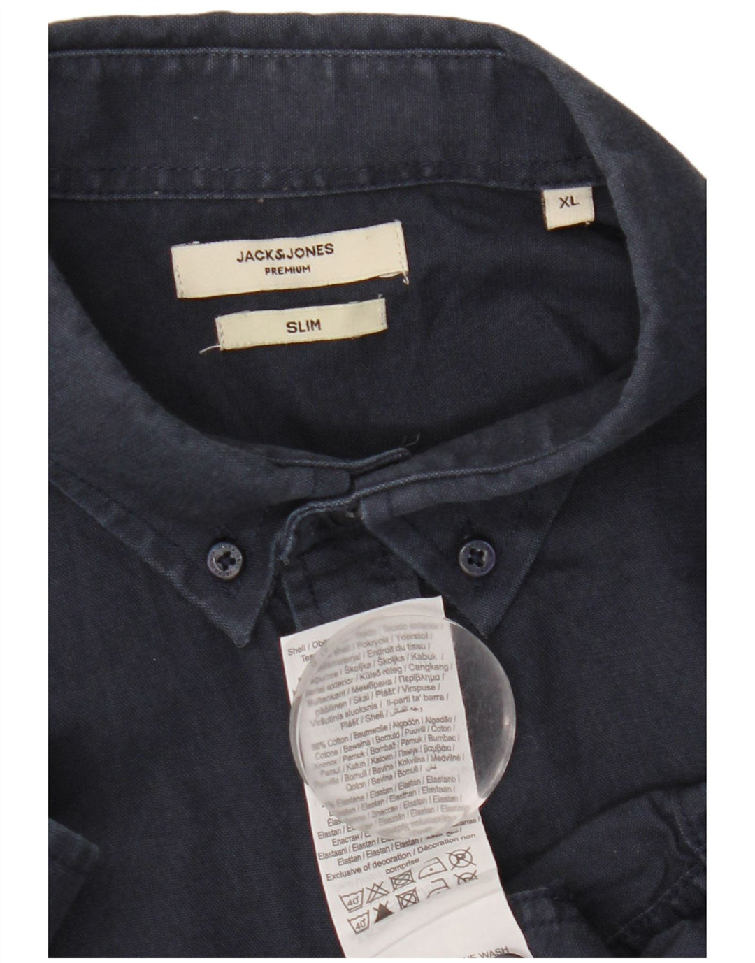 Cămașă subțire pentru bărbați Jack & Jones, XL, bumbac bleumarin