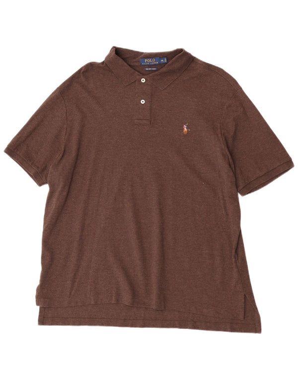 Cămașă polo Polo Ralph Lauren pentru bărbați XL, bumbac maro