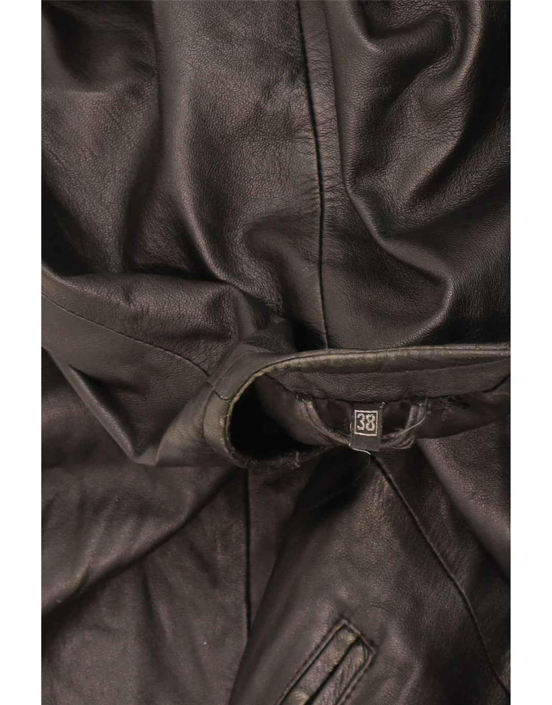 Palton supradimensionat din piele vintage pentru femei EU 38 mediu negru