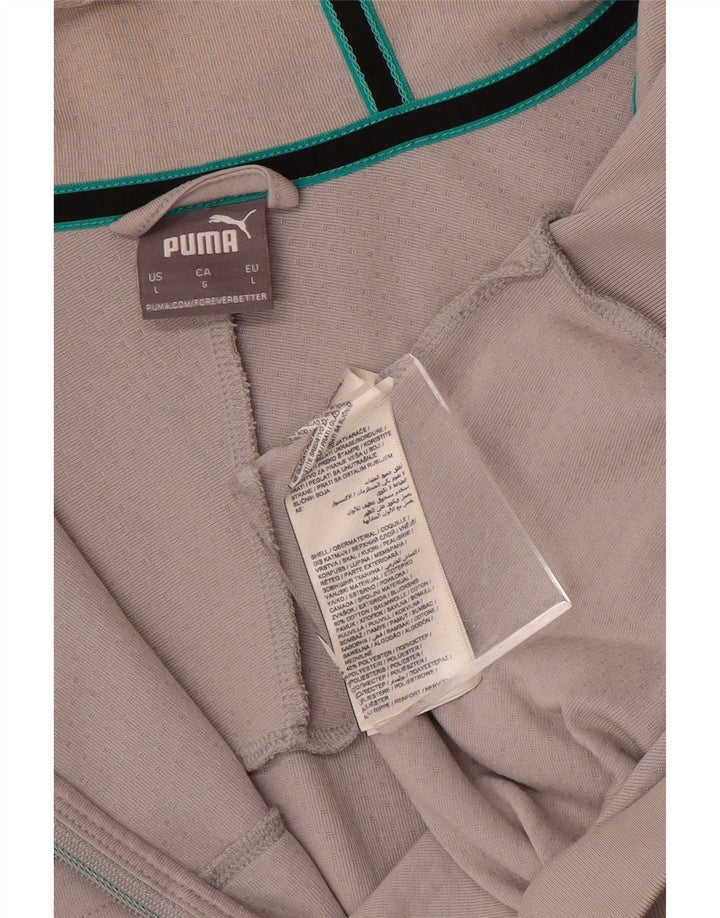 Pulover Puma pentru bărbați, cu fermoar, bumbac, gri mare