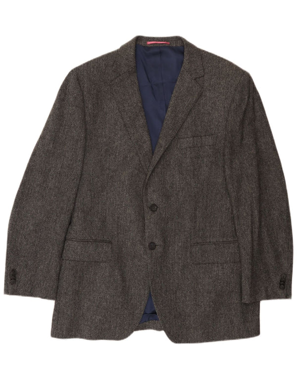 Jachetă Gant pentru bărbați, cu 2 nasturi, IT 54 2XL, lână gri Herringbone