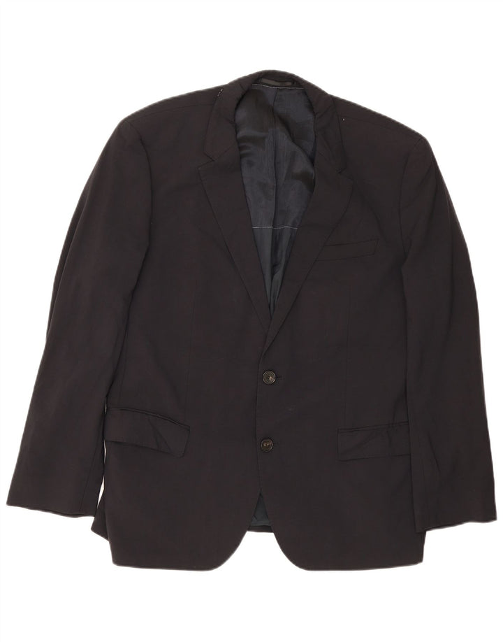 Blazer pentru bărbați Hugo Boss cu 2 nasturi EU 54 2XL Lână virgină bleumarin