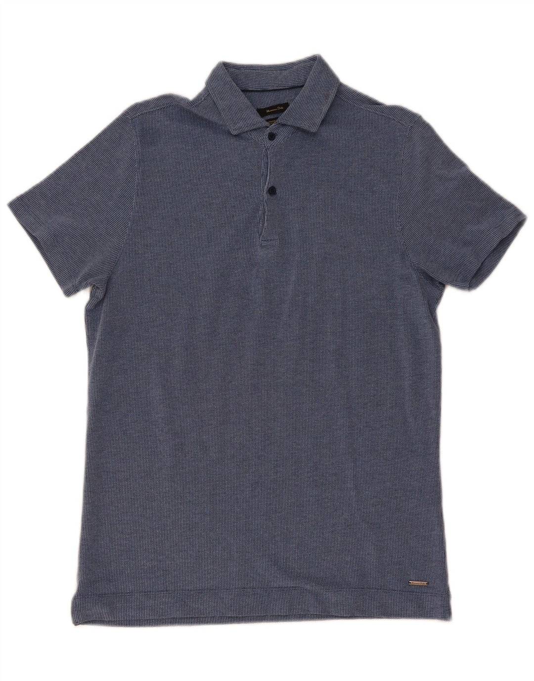 Massimo Dutti Mens Polo Shirt Large Navy Blue Cotton