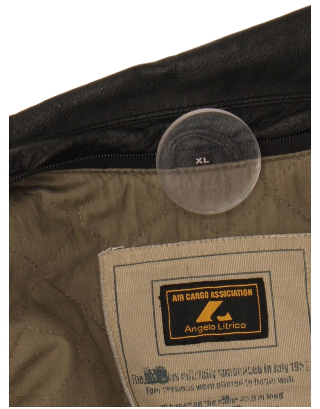 ANGELO LITRICO Jachetă din piele pentru bărbați UK 42 XL Piele neagră