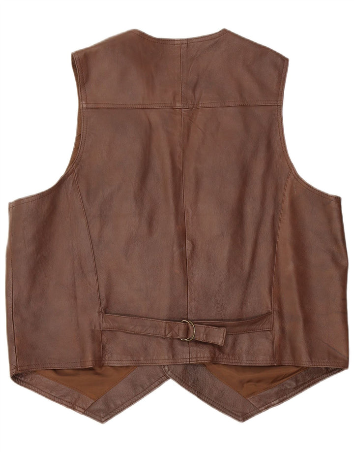 Vestă din piele pentru bărbați John F Gee XL maro