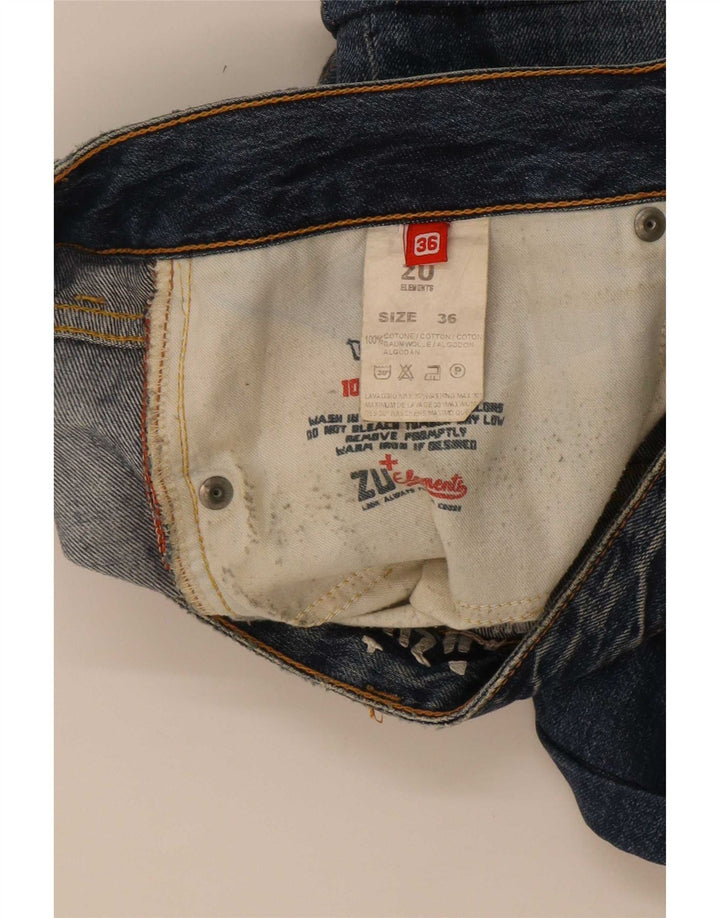 Pantaloni scurți din blugi pentru bărbați Zu Elements, mari W36, bumbac albastru