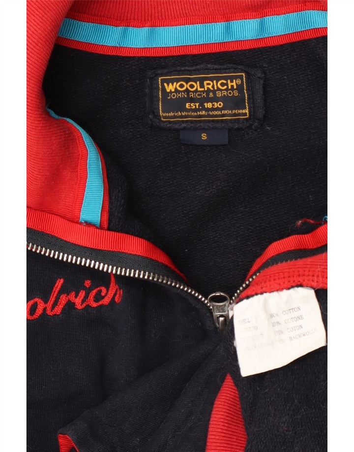 Jachetă de top pentru trening grafic Woolrich pentru bărbați, mică, albastru marin, color block