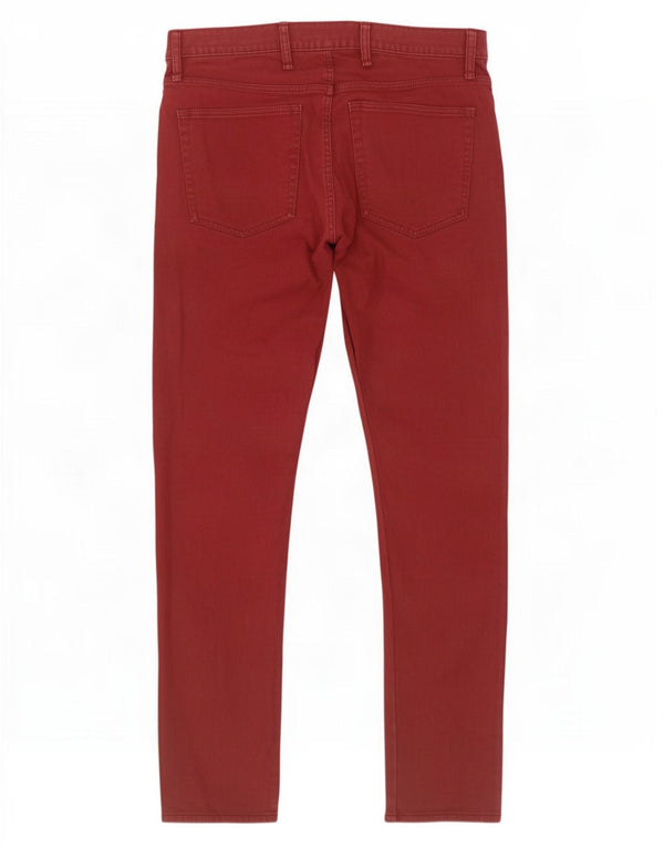 Pantaloni Gap pentru bărbați, slim fit, din velur, L36 L30, bumbac burgundy