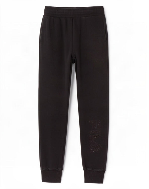 Pantaloni de trening cu grafic pentru femei Fila Joggeri UK 12 Bumbac mediu negru