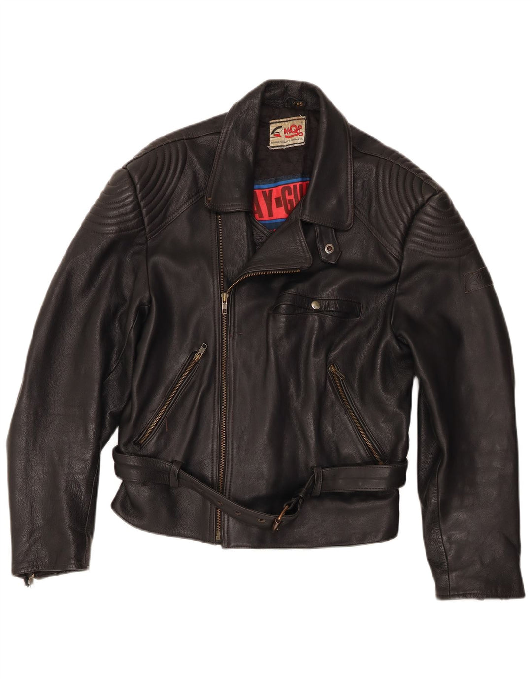 MQP Jachetă motociclist din piele pentru bărbați IT 52 XL negru