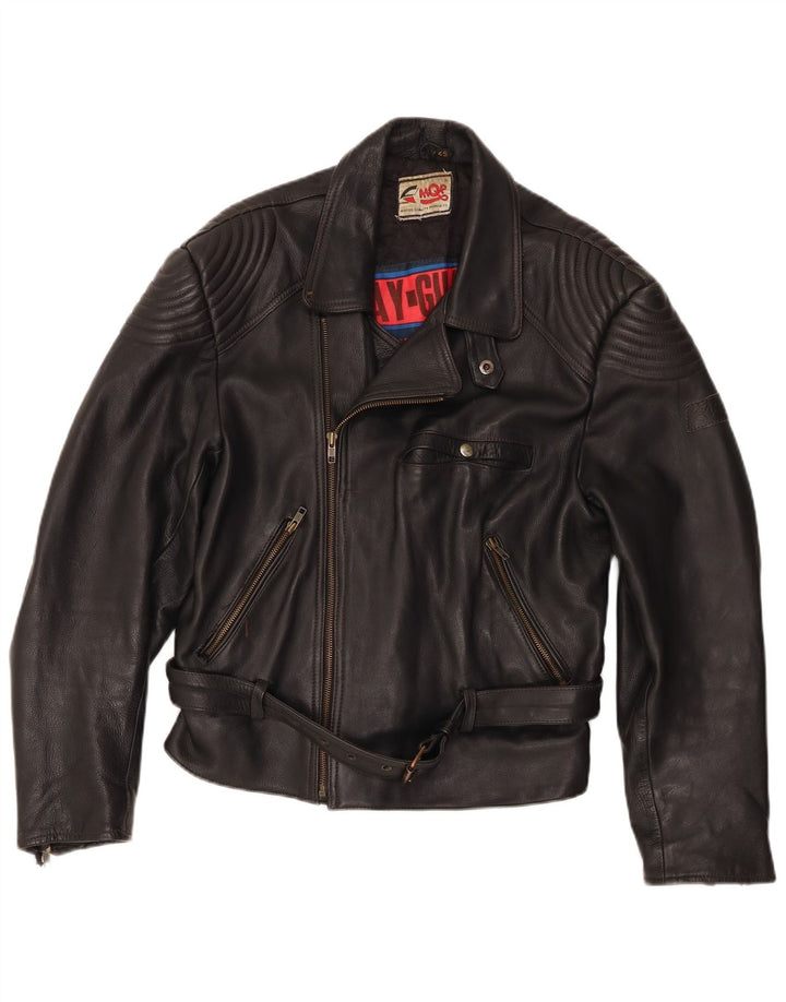 MQP Jachetă motociclist din piele pentru bărbați IT 52 XL negru
