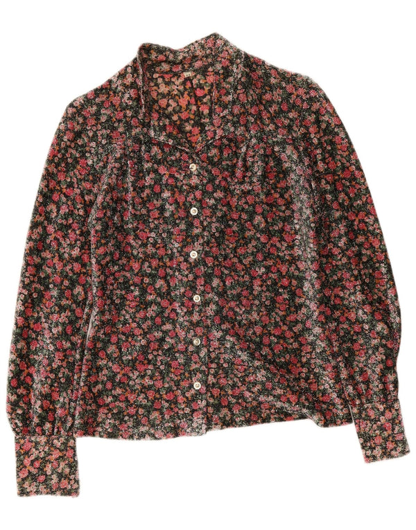 Bluză Cămașă Vintage Femei IT 44 Medium Multicolor Floral