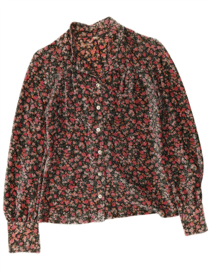 Bluză Cămașă Vintage Femei IT 44 Medium Multicolor Floral