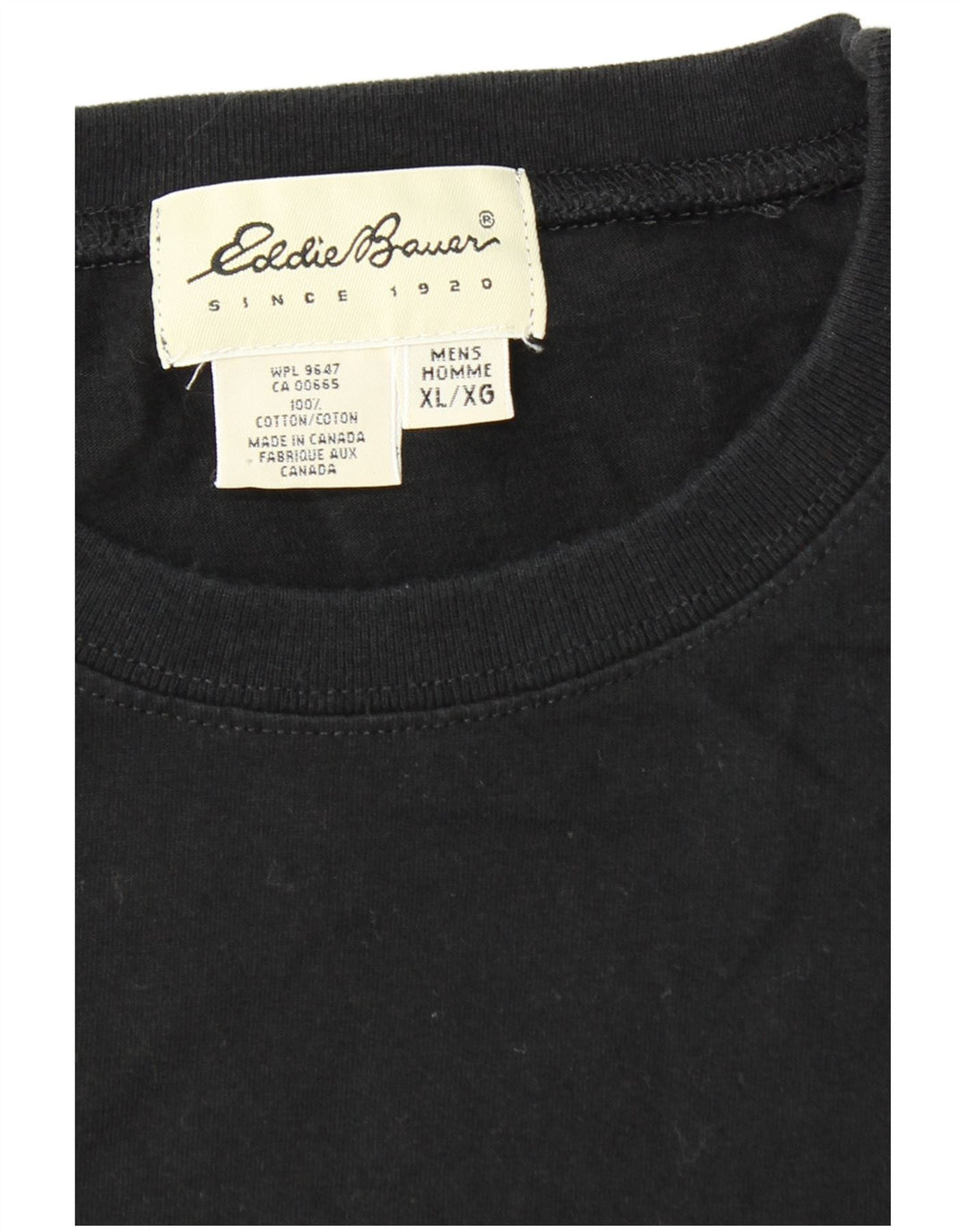 EDDIE BAUER Tricou Bărbați Top XL Bumbac Negru