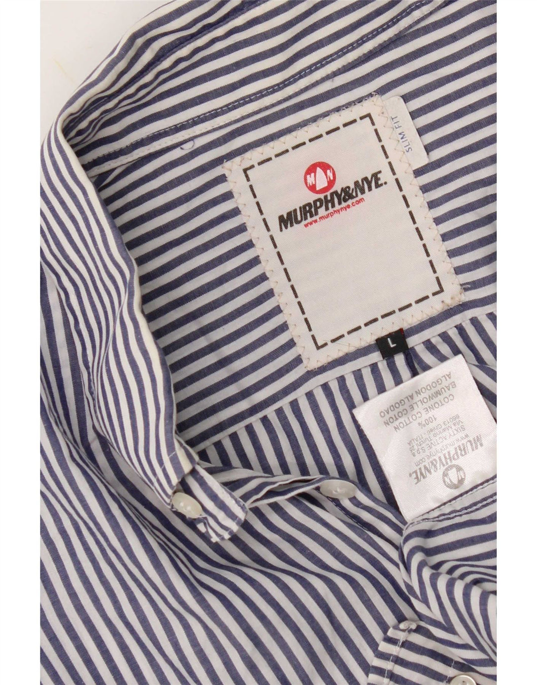 Cămașă pentru bărbați Murphy & Nye Slim Fit, mare, albastru, bumbac cu dungi