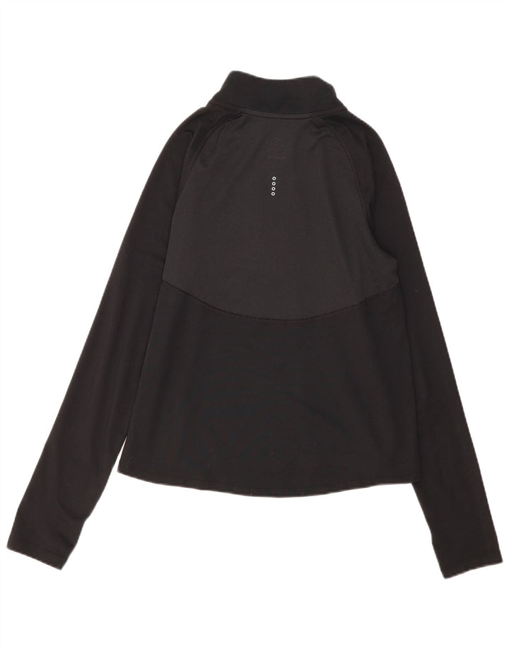 Top de trening Nike Dri Fit Zip Neck Pullover pentru femei UK 10 Small Black