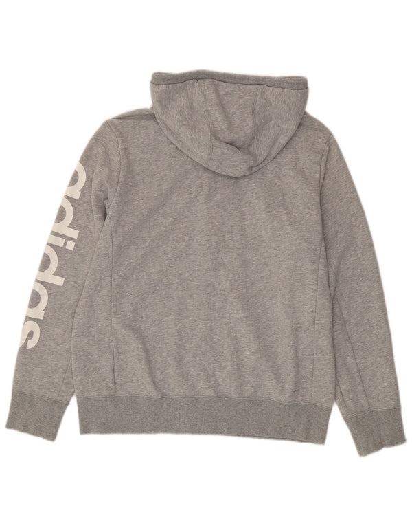 Pulover cu capota cu fermoar și grafic Adidas pentru femei UK 20/22 XL, bumbac cu pete gri