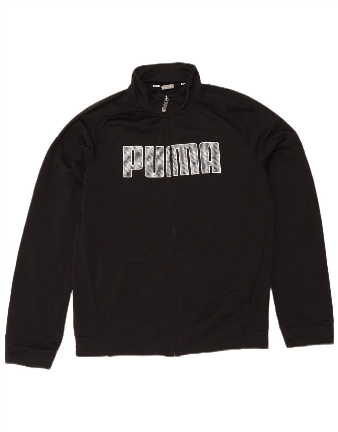 Jachetă de trening cu grafic Puma pentru băieți 13-14 ani, poliester negru