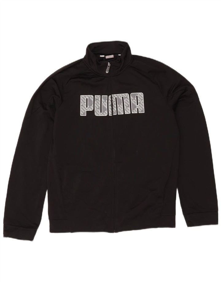 Jachetă de trening cu grafic Puma pentru băieți 13-14 ani, poliester negru