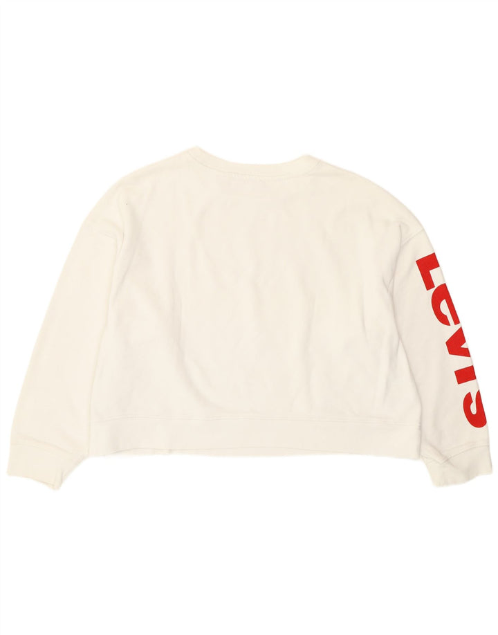 Pulover pentru femei Levi's Oversized Graphic Crop Pulover UK 10 Small White