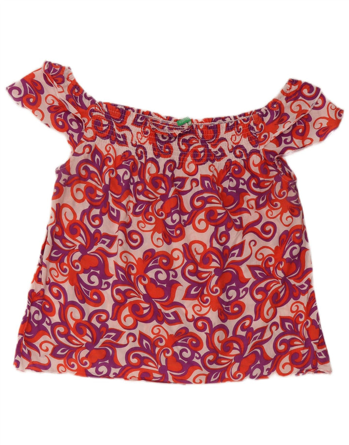 BENETTON Top fete cu umeri 10-11 ani XL multicolor, bumbac floral