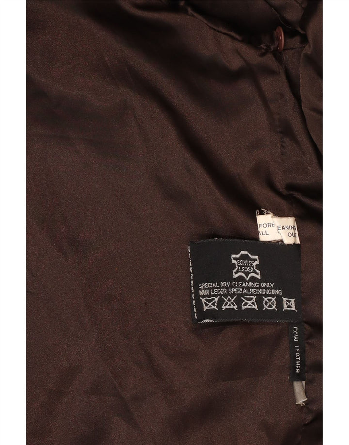 Jachetă de piele pentru bărbați VINTAGE UK 40, mare, maro, din piele