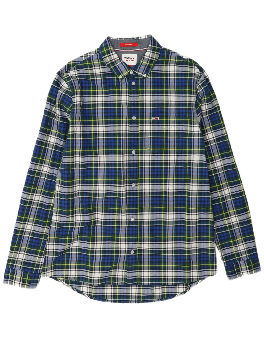 Cămașă de flanel pentru bărbați Tommy Hilfiger, bumbac cu carouri albastre mari