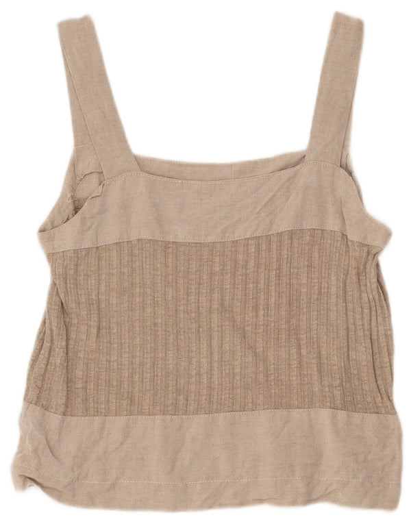 Vintage Crop Cami Top pentru femei UK 8 Small Gri Colorblock