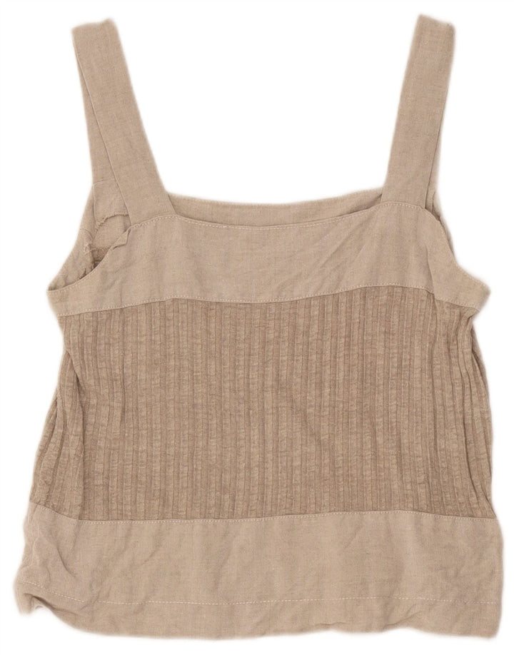 Vintage Crop Cami Top pentru femei UK 8 Small Gri Colorblock