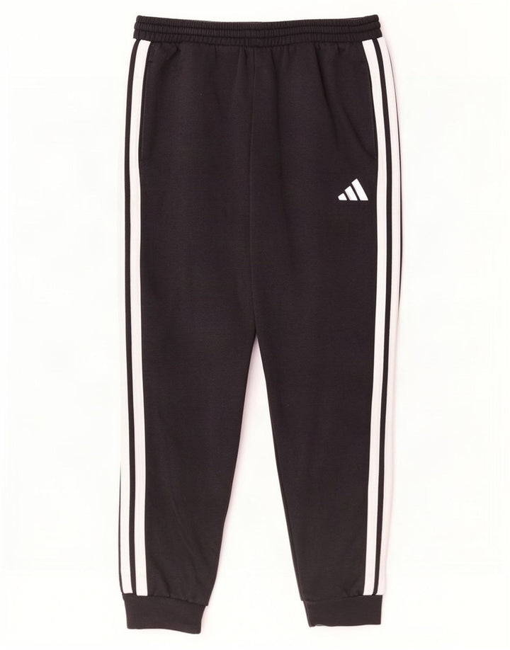 Pantaloni de trening pentru bărbați Adidas Pantaloni de jogging, bumbac mediu negru