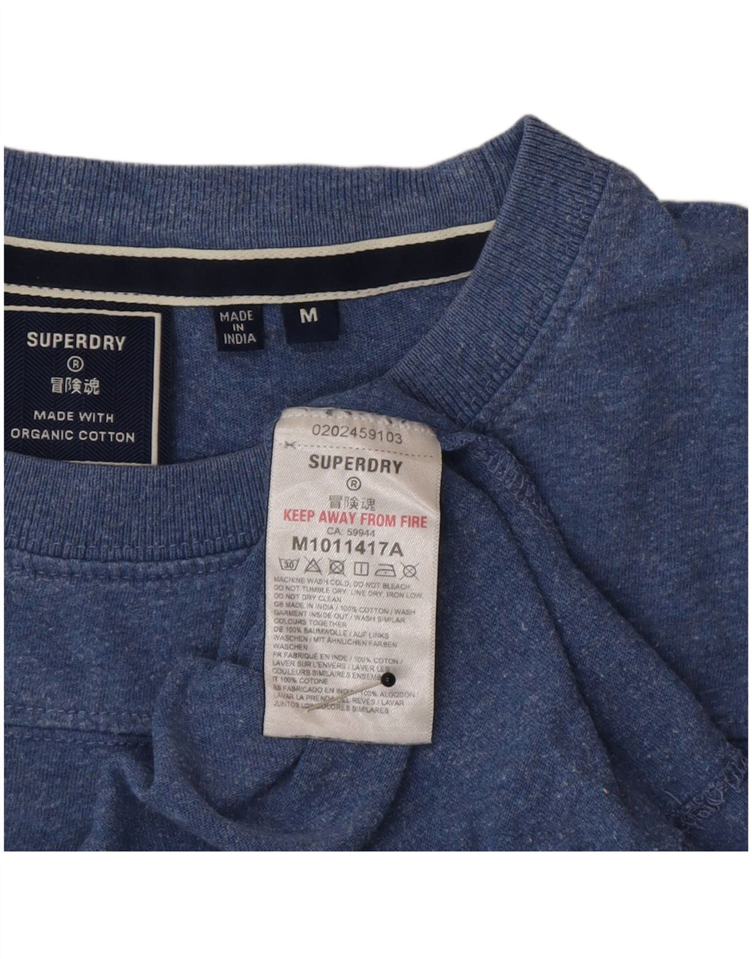 Tricou Superdry pentru bărbați Top mediu albastru bumbac cu pete