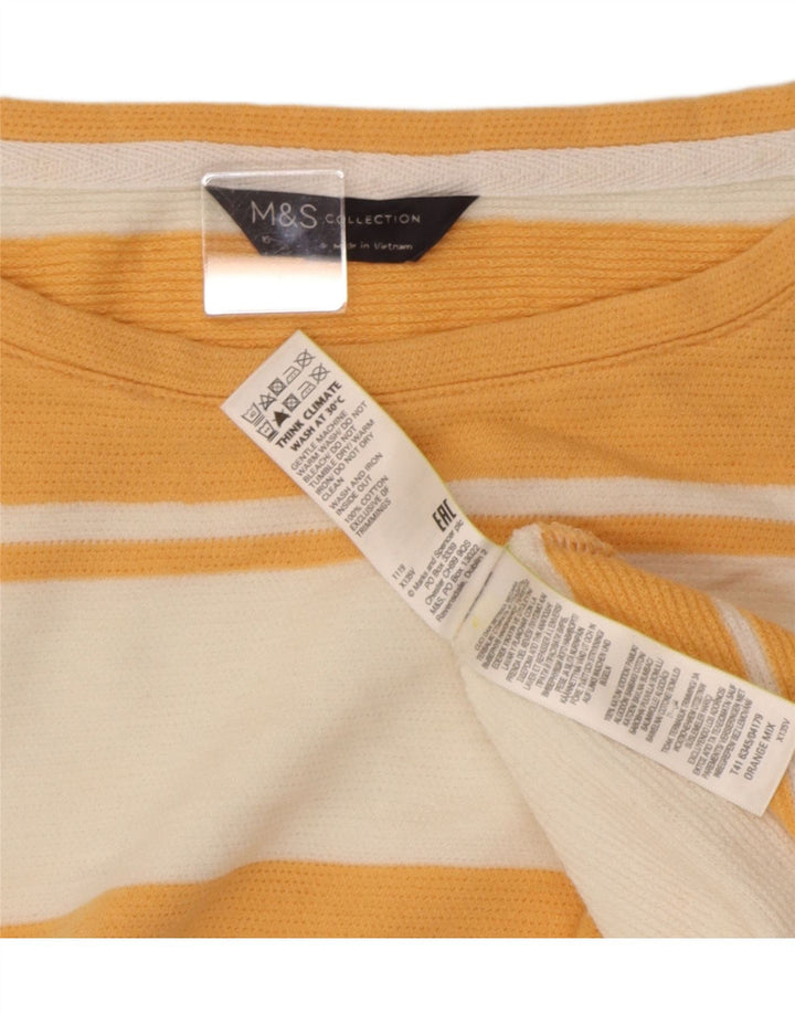 Tricou supradimensionat pentru femei Marks & Spencer Top UK 16 mare portocaliu cu dungi
