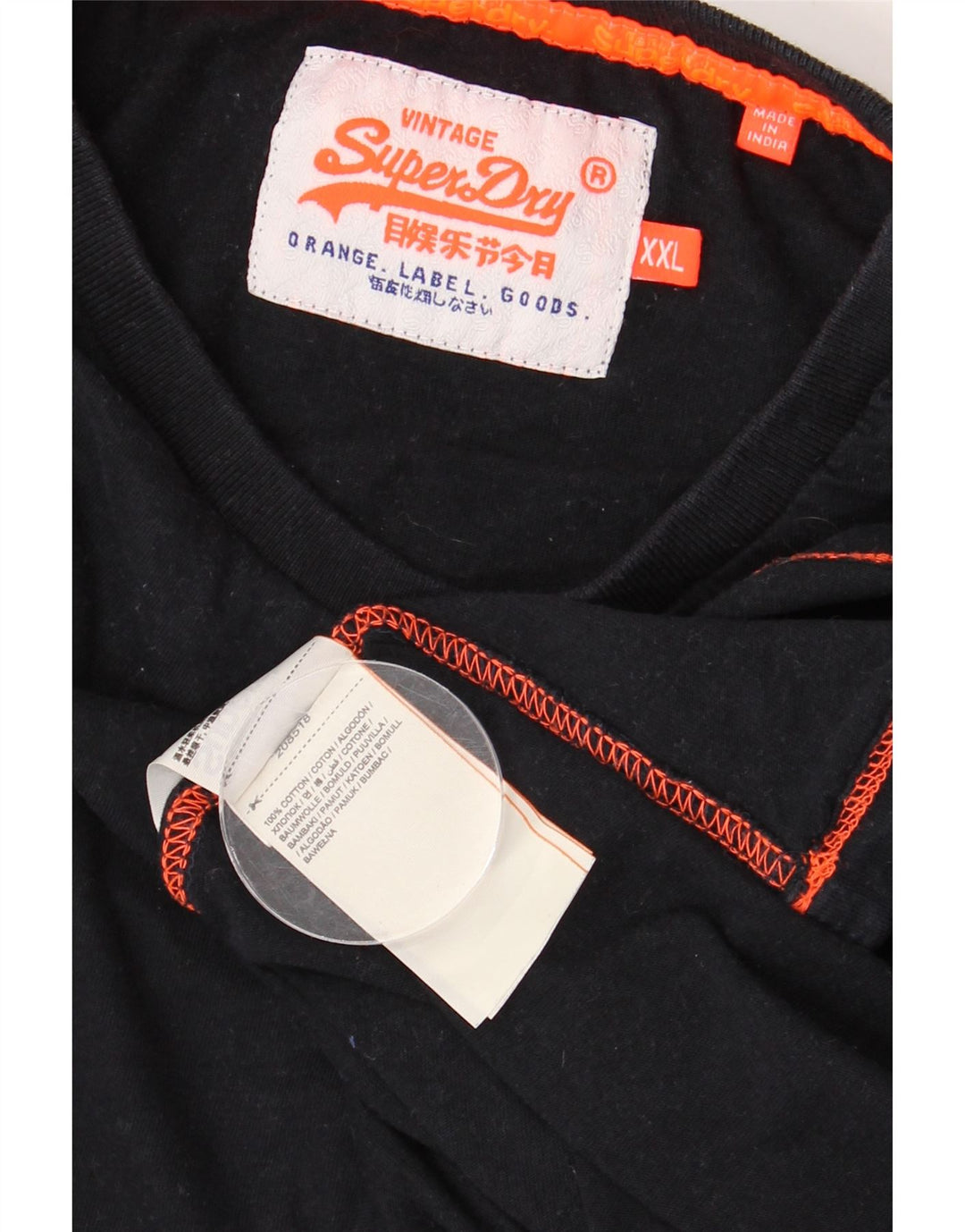 SUPERDRY Tricou Bărbați Top 2XL Bumbac Negru