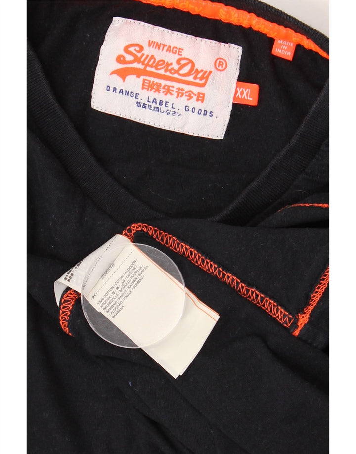 SUPERDRY Tricou Bărbați Top 2XL Bumbac Negru