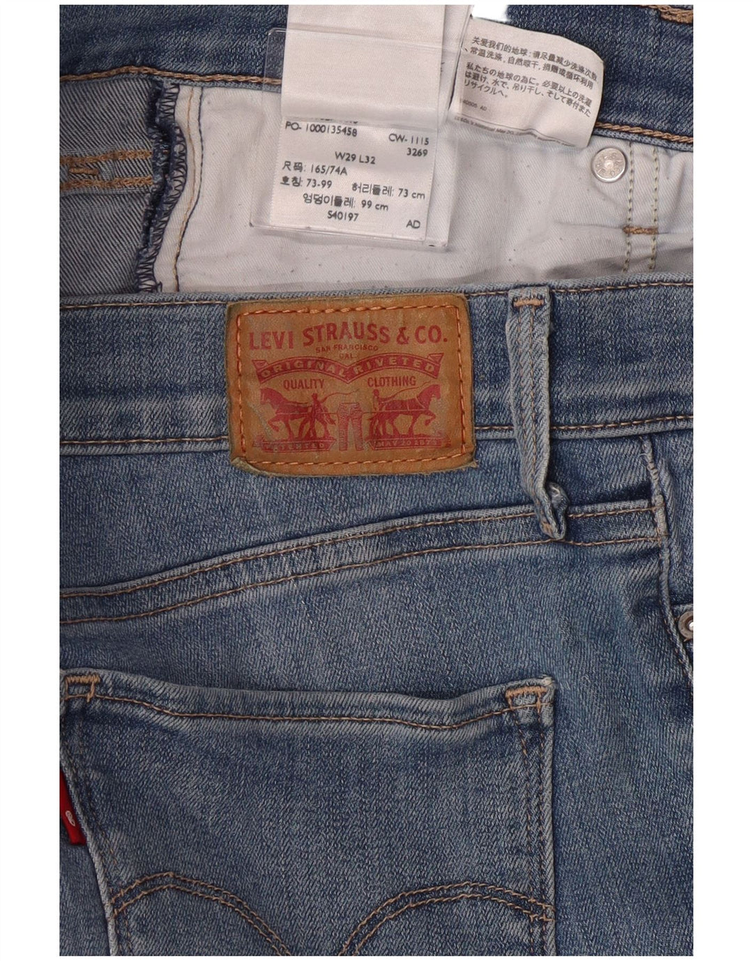 Blugi drepti pentru femei Levi's W29 L30 Bumbac albastru