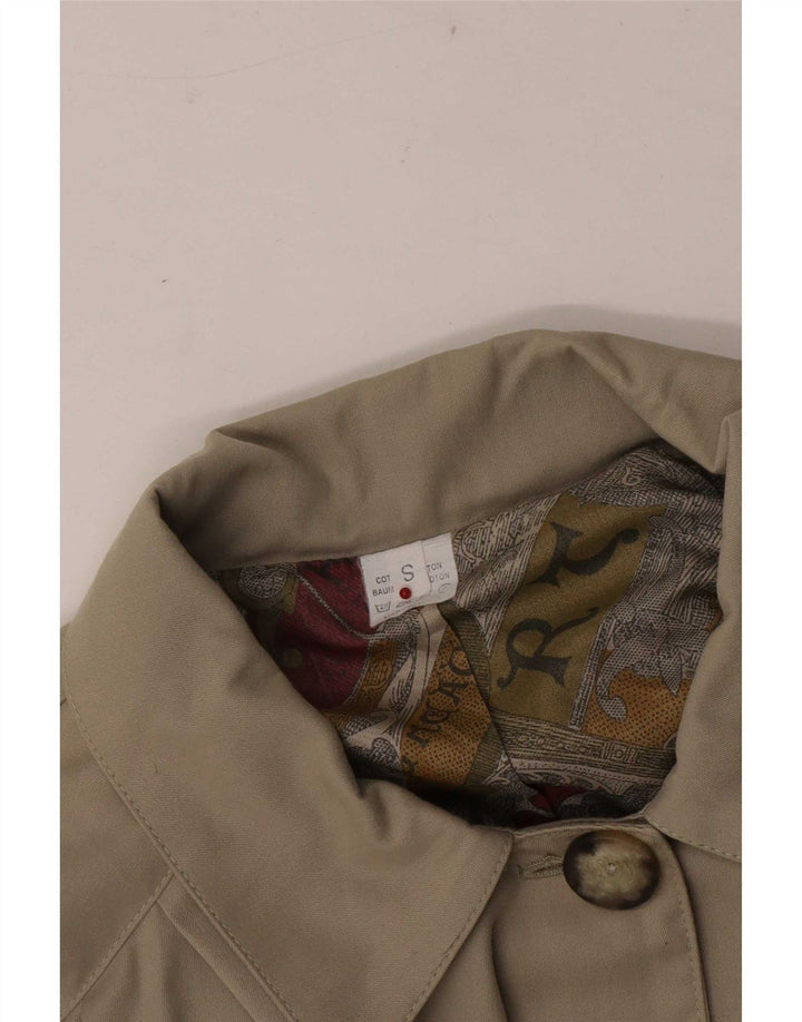 Trenci supradimensionat pentru femei vintage UK 10 mic, bej, bumbac