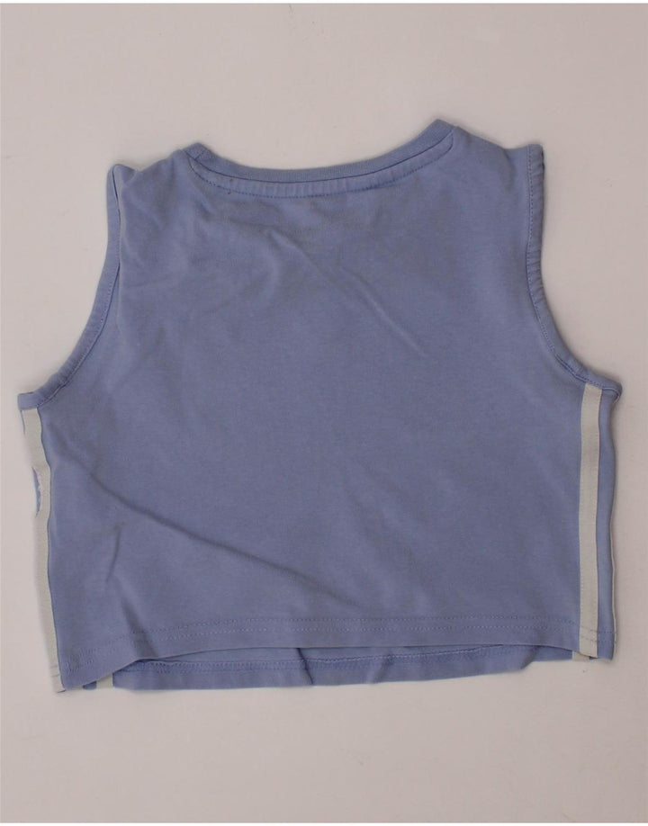 Vestă Crop pentru fete ADIDAS 9-10 ani, bumbac albastru