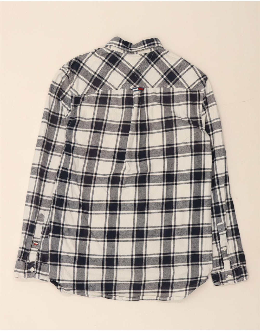 Cămașă de flanel TOMMY HILFIGER pentru bărbați, bumbac cu carouri, albastru marin