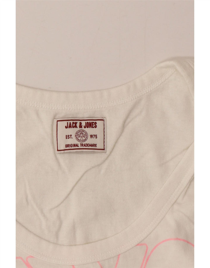 Vestă cu grafică Jack & Jones pentru bărbați, mic, alb
